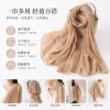 Herringbone woolen scarf, gauze scarf, Muslim headscarf, warm, fashionable and versatile full image